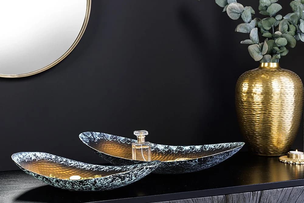 riess-ambiente Dekoschale ORIENT 45cm Gold 2er Set Hammerschlag