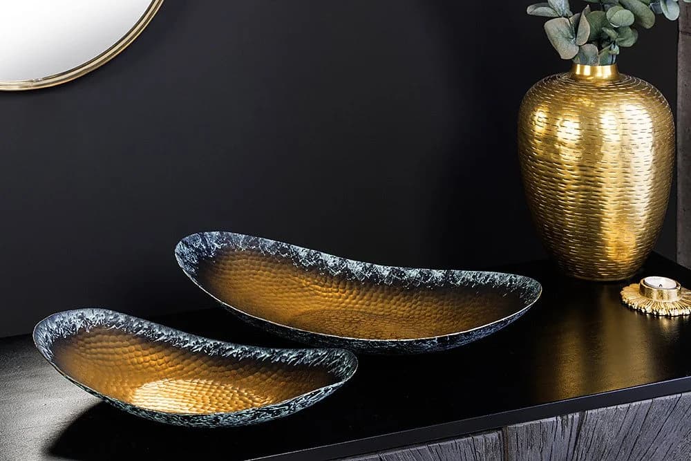riess-ambiente Dekoschale ORIENT 45cm Gold 2er Set Hammerschlag - Bild 2