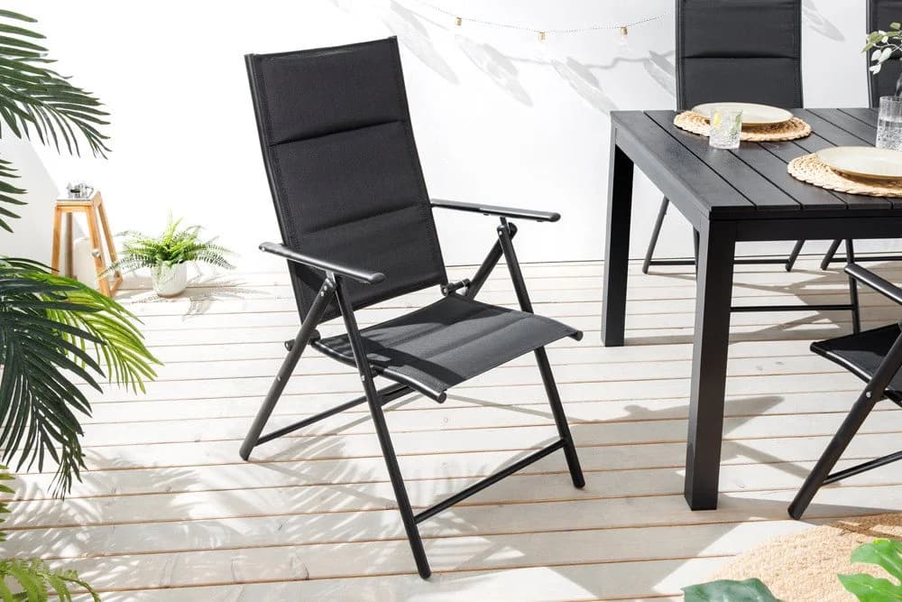 riess-ambiente Gartenstuhl COMFORT LINE Anthrazit zusammenklappbarer Hochlehner