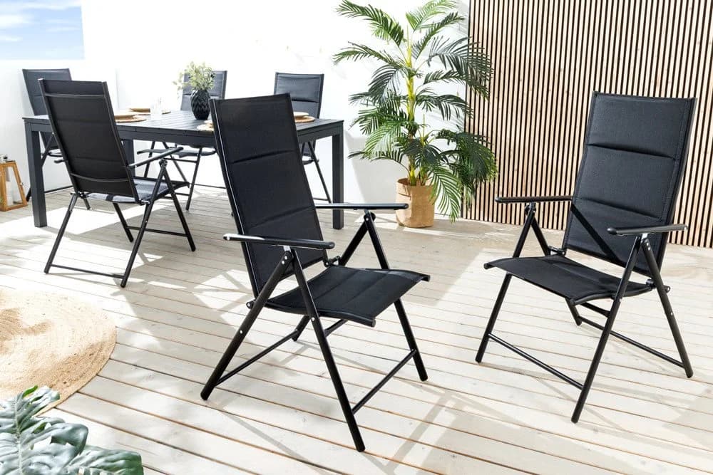 riess-ambiente Gartenstuhl COMFORT LINE Anthrazit zusammenklappbarer Hochlehner - Bild 2