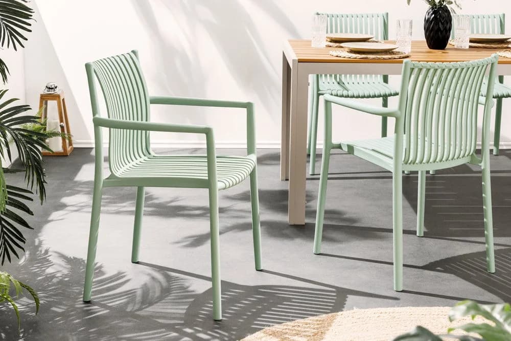 riess-ambiente Gartenstuhl STUDIO ITALIA Salbei Wetterfest Stapelstuhl