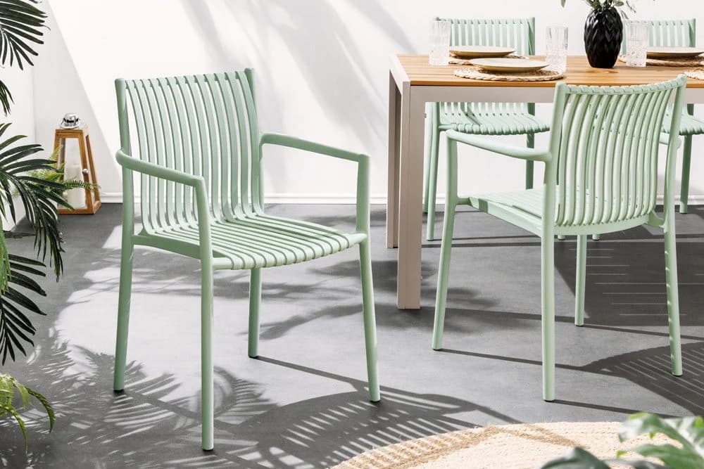 riess-ambiente Gartenstuhl STUDIO ITALIA Salbei Wetterfest Stapelstuhl - Bild 2