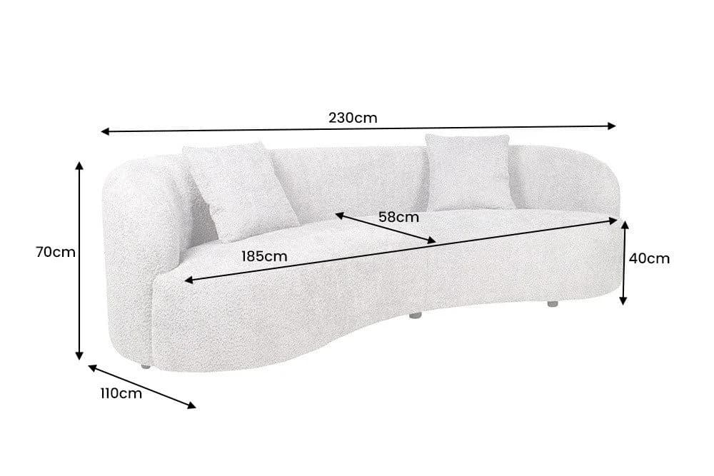 riess-ambiente 3-Sitzer ATELIER 230cm grau Bouclé-Bezug Sofa - Bild 3