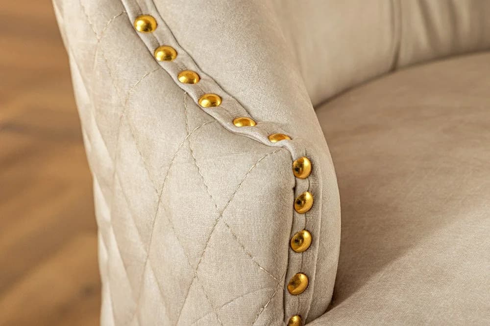 riess-ambiente Esszimmerstuhl Castle Deluxe 99cm Beige Chesterfield Design - Bild 5
