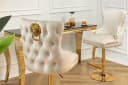 riess-ambiente Barhocker CASTLE DELUXE Beige Gold Löwenkopf Bild 1