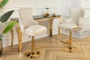 riess-ambiente Barhocker CASTLE DELUXE Beige Gold Löwenkopf Bild 2