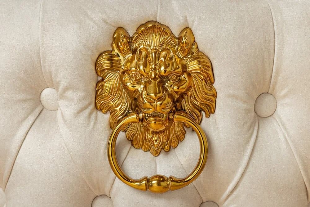 riess-ambiente Barhocker CASTLE DELUXE Beige Gold Löwenkopf - Bild 4