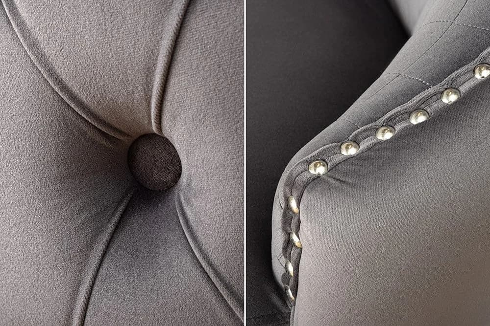 riess-ambiente Barhocker CASTLE DELUXE grau/silber Samt mit Löwenkopf - Bild 5