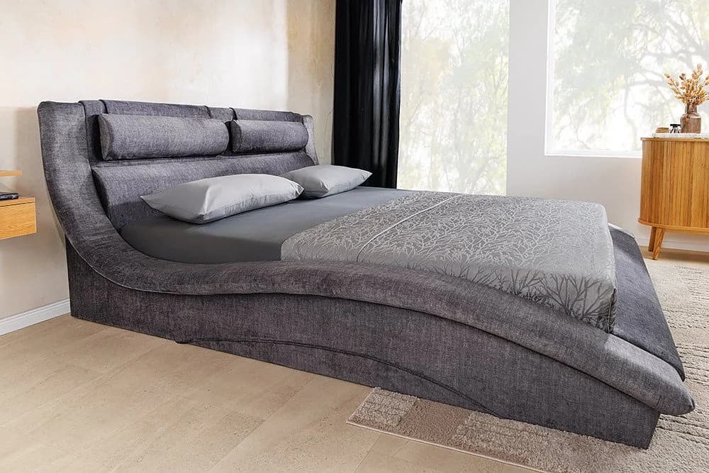 riess-ambiente Polsterbett SWING Grau Samt mit Stauraum - Bild 3