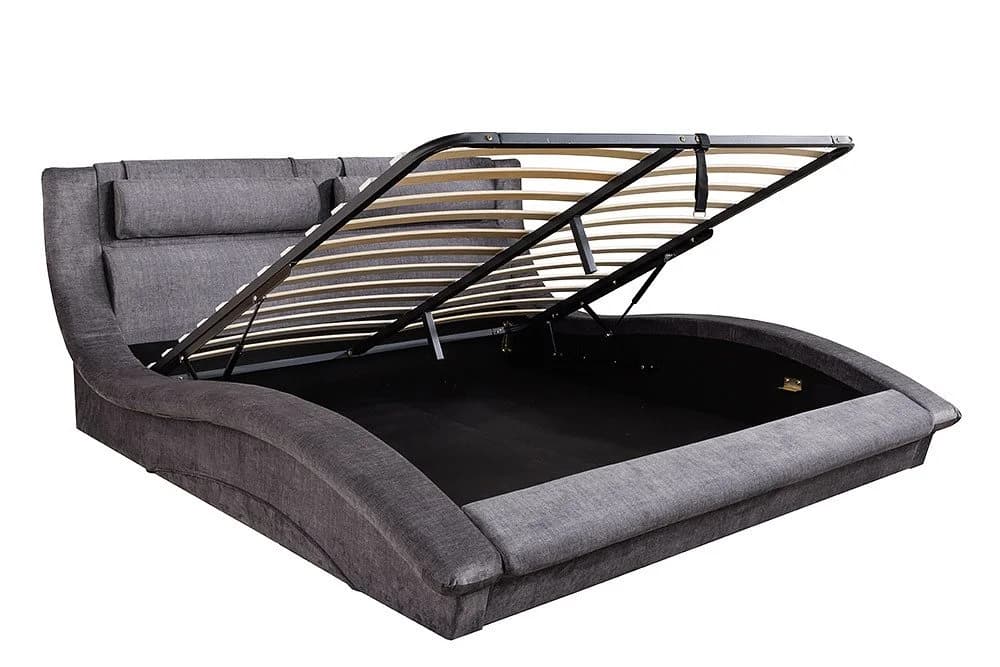 riess-ambiente Polsterbett SWING Grau Samt mit Stauraum - Bild 4