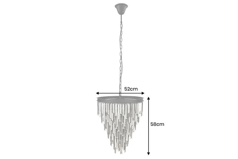 riess-ambiente Kronleuchter KRISTALL 50cm grau – Hängeleuchte mit Glasprismen & schwarzem Eisen - Bild 5