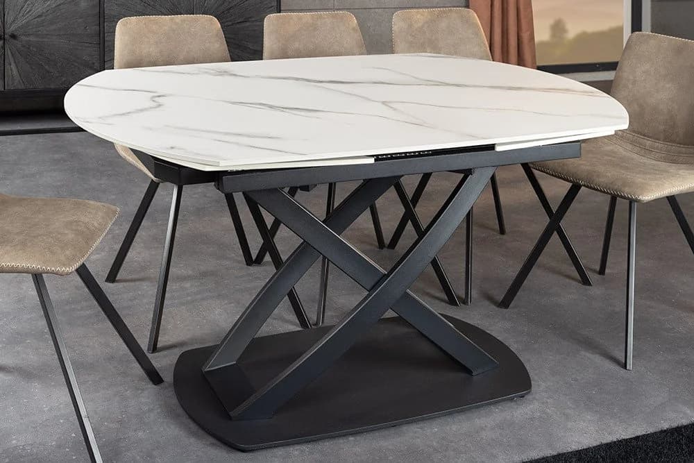 riess-ambiente Esstisch INCEPTION Oval Keramik Marmor-Design Ausziehbar