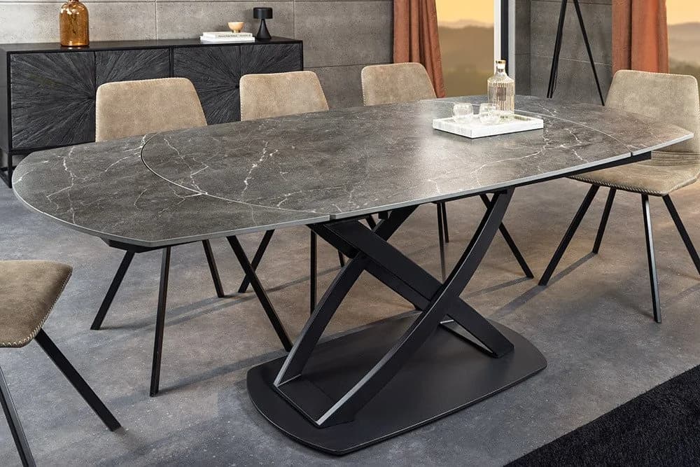 riess-ambiente Esstisch INCEPTION 130-190cm Anthrazit Schwarz Ovaler Keramik & Metalltisch - Bild 3