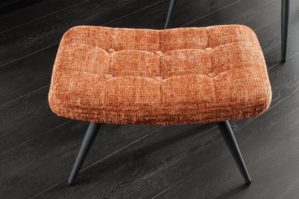 riess-ambiente Fußhocker SCANDINAVIA Chenille rostbraun Metallbeine - Bild 2