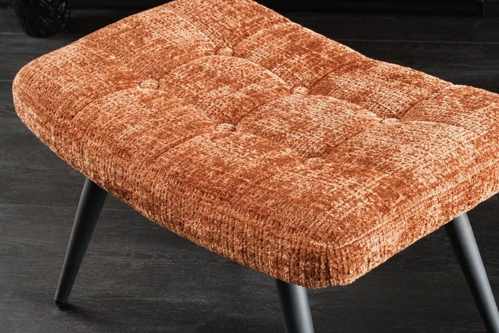 riess-ambiente Fußhocker SCANDINAVIA Chenille rostbraun Metallbeine - Bild 4