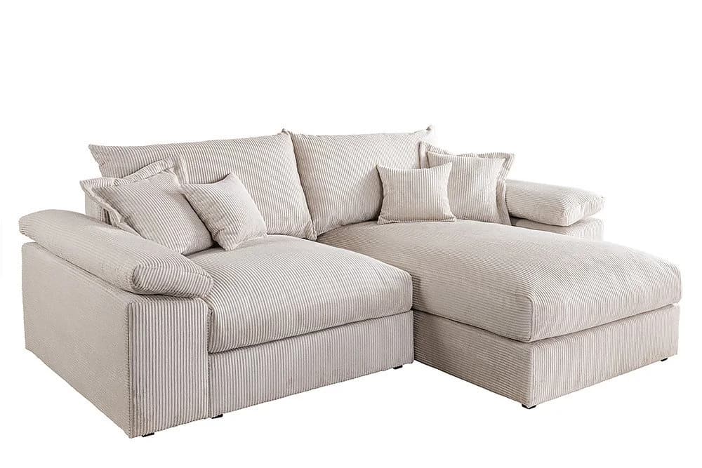 riess-ambiente Ecksofa ATMOSPHERE XL Beige Cord mit Ottomane - Bild 2