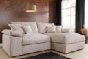 riess-ambiente Ecksofa ATMOSPHERE XL Beige Cord mit Ottomane Bild 5