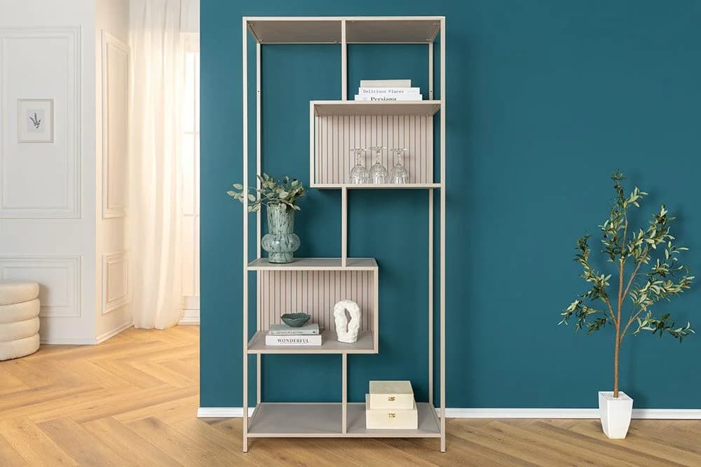 riess-ambiente Bücherregal SLIM LINE 185cm Champagner Beige Metall Raumteiler