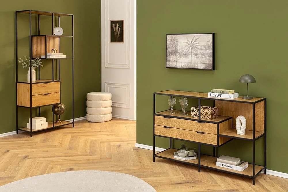 riess-ambiente Bücherregal SLIM LINE Industrial Design mit Schubladen