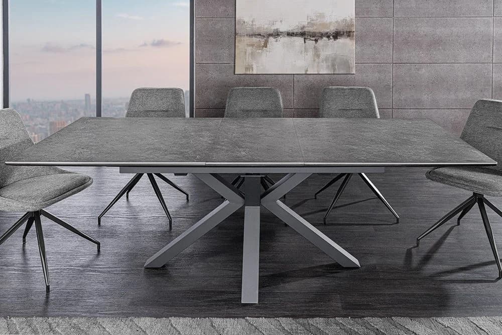 riess-ambiente Esstisch ETERNITY 160-200cm Graphit-Grau Metall