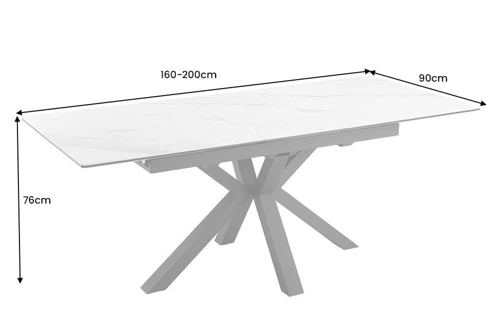 riess-ambiente Esstisch ETERNITY 160-200cm Weiß Schwarz Keramik Marmor-Design - Bild 5