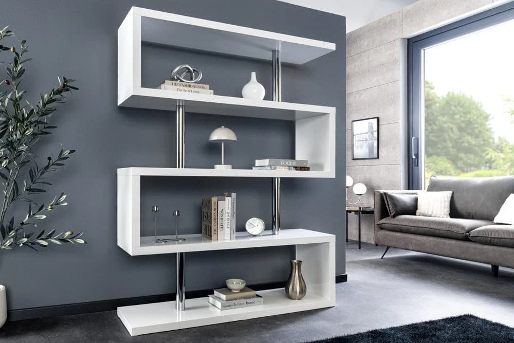 riess-ambiente Standregal SNAKE Weiß/Silber Modern - Bild 2
