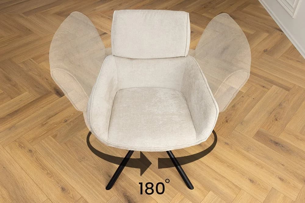 riess-ambiente Drehstuhl UNIQUE Champagner-Beige Esszimmerstuhl - Bild 5