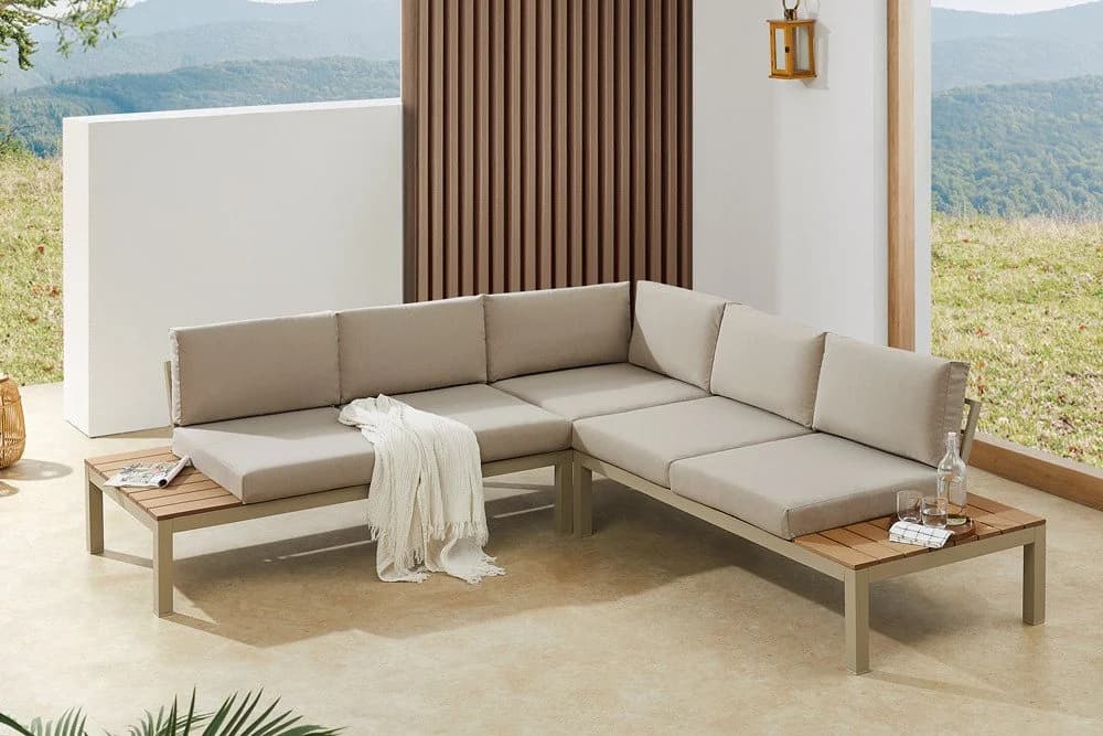 riess-ambiente Sitzgruppe Miami Lounge 240cm Champagner Greige - Bild 2