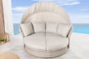 riess-ambiente Loungebett SEATTLE 195cm Greige Polyrattan mit Sonnendach Bild 2