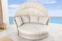 riess-ambiente Loungebett SEATTLE 195cm Greige Polyrattan mit Sonnendach Bild 4
