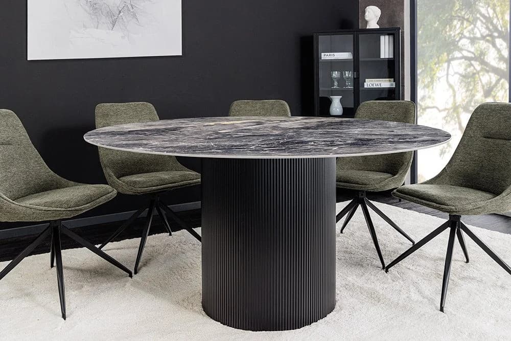riess-ambiente Esstisch UNIQUE Ø120cm schwarz Keramik