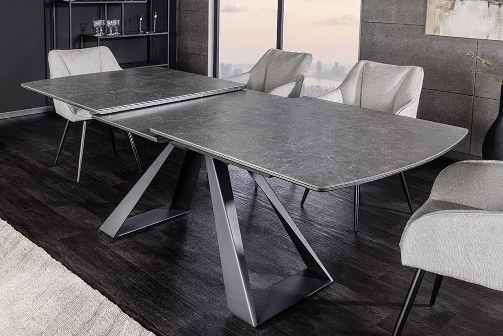 riess-ambiente Esstisch CONCORD Graphit Grau Keramik Metall Ausziehbar - Bild 4