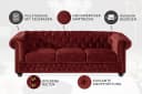 riess-ambiente Sofa CHESTERFIELD Rot Samt 3-Sitzer mit Goldnieten Bild 5