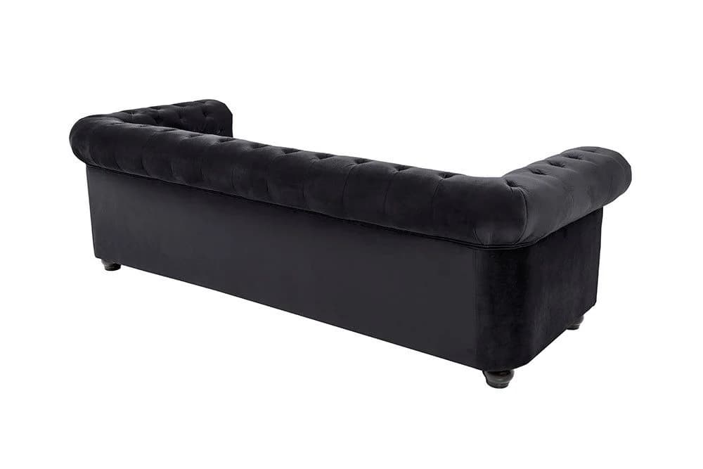 riess-ambiente Chesterfield 3-Sitzer Sofa Schwarz Samt - Bild 5