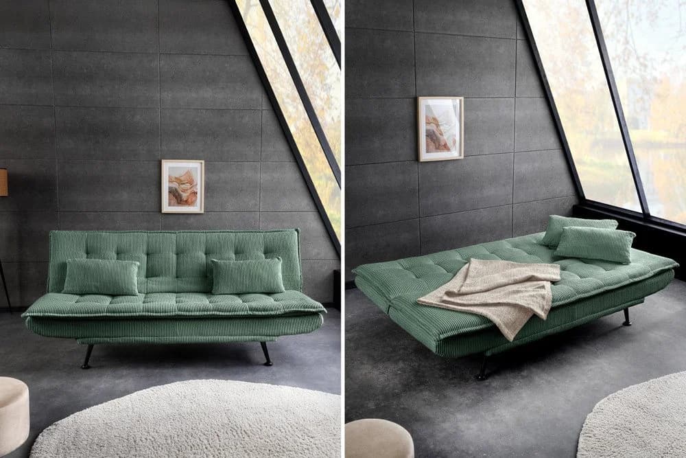 riess-ambiente Schlafsofa JAZZ 195cm Grün Cordbezug - Bild 4