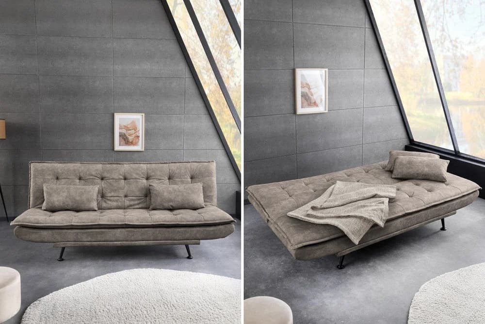 riess-ambiente Schlafsofa JAZZ 195cm taupe – 3-Sitzer Sofa mit Bettfunktion, Microfaser, modern - Bild 4