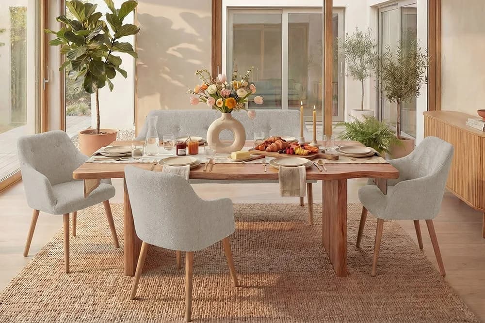 riess-ambiente Polsterbank SCANDINAVIA beige mit Armlehne Massivholz - Bild 3