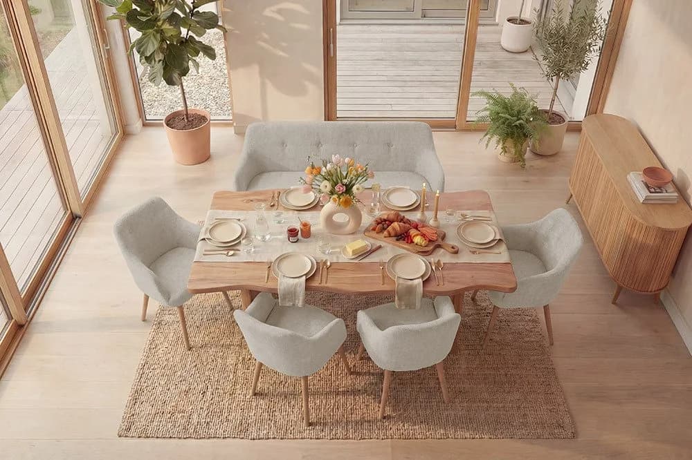 riess-ambiente Polsterbank SCANDINAVIA beige mit Armlehne Massivholz - Bild 4