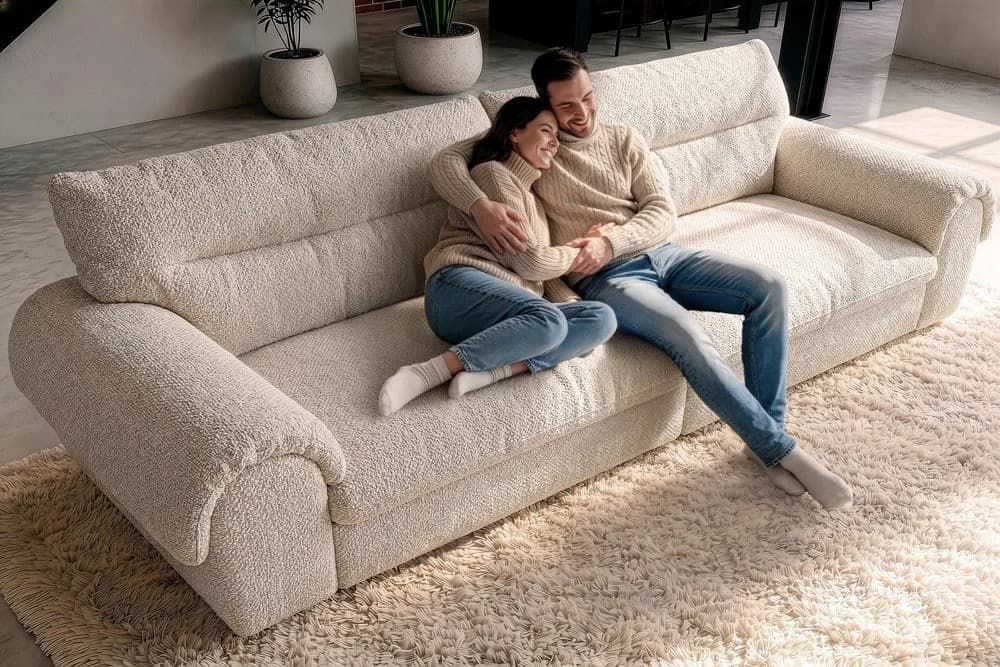 riess-ambiente 4-Sitzer Sofa SIXTH SENSE Beige Bouclé - Bild 3