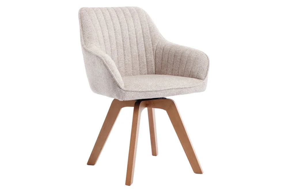 riess-ambiente Polsterstuhl LIVORNO beige mit Armlehne, drehbar, Massivholz