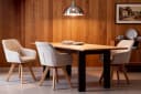 riess-ambiente Polsterstuhl LIVORNO beige mit Armlehne, drehbar, Massivholz Bild 2