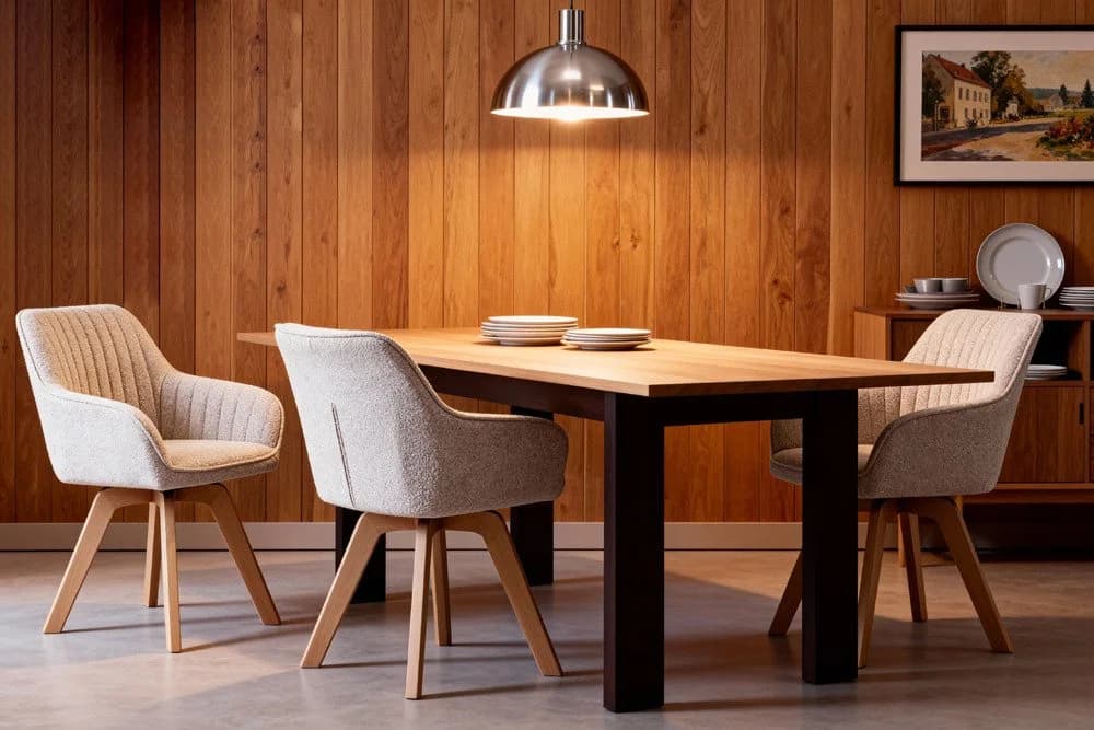 riess-ambiente Polsterstuhl LIVORNO beige mit Armlehne, drehbar, Massivholz - Bild 2