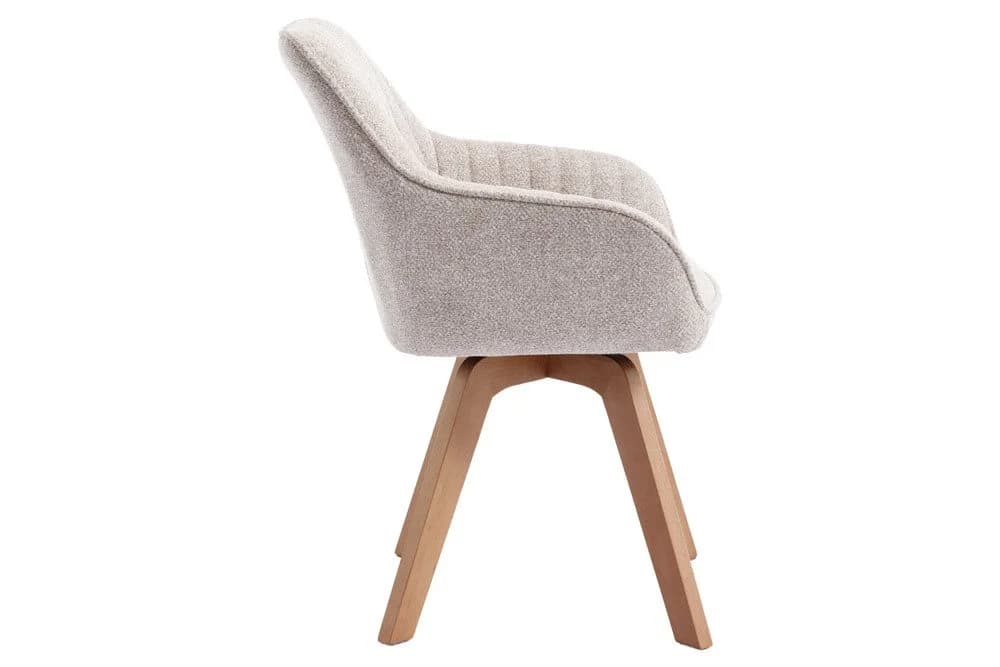 riess-ambiente Polsterstuhl LIVORNO beige mit Armlehne, drehbar, Massivholz - Bild 3