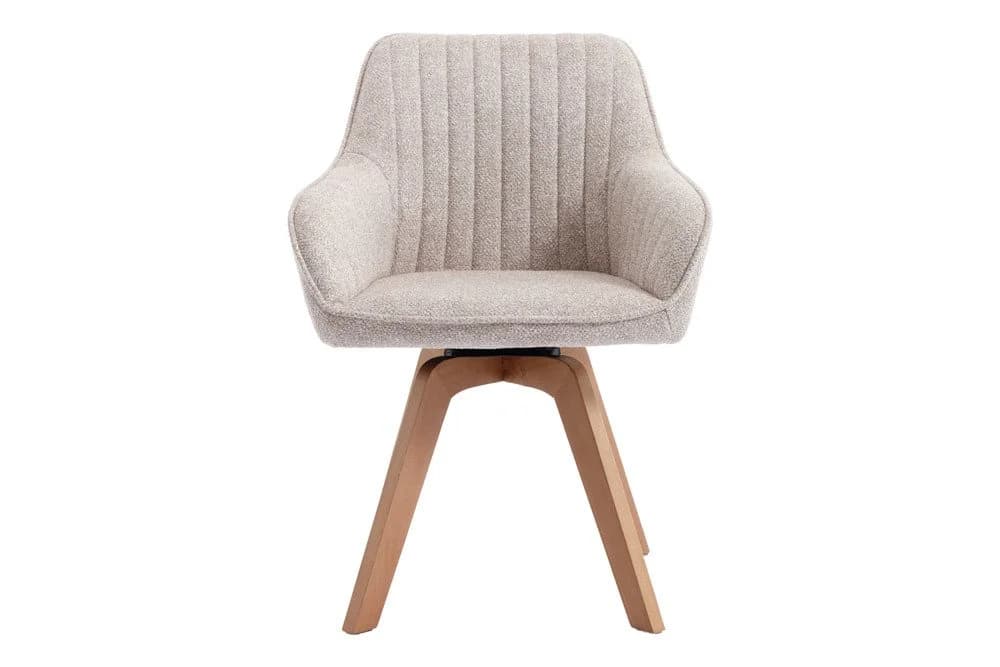 riess-ambiente Polsterstuhl LIVORNO beige mit Armlehne, drehbar, Massivholz - Bild 4