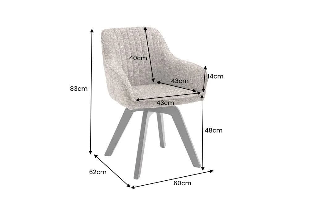 riess-ambiente Polsterstuhl LIVORNO Taupe Microfaser 180° drehbar - Bild 4
