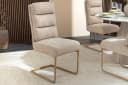 riess-ambiente Freischwinger COMFORT beige Strukturstoff Metall Wippfunktion Bild 2