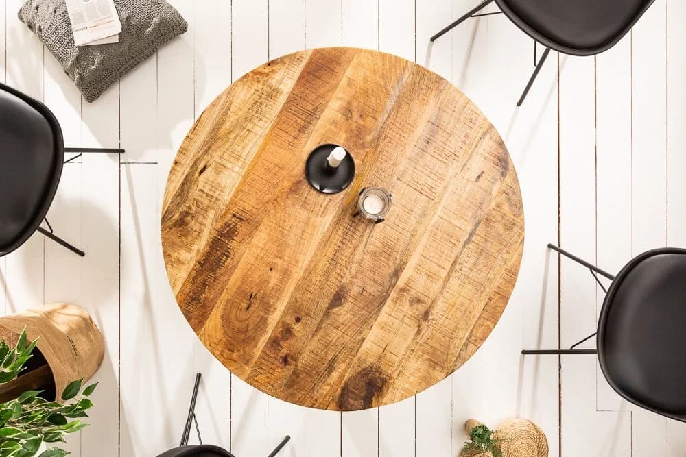 riess-ambiente Esstisch IRON CRAFT 100cm rund Mangoholz Metall Industrial - Bild 4