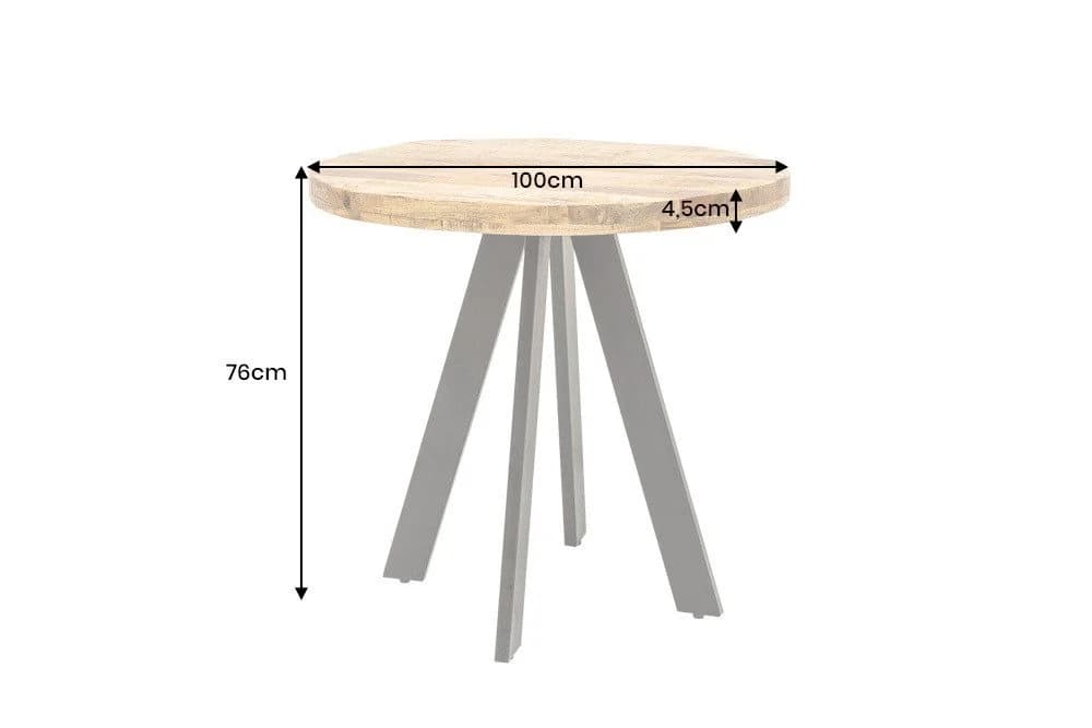 riess-ambiente Esstisch IRON CRAFT 100cm rund Mangoholz Metall Industrial - Bild 5