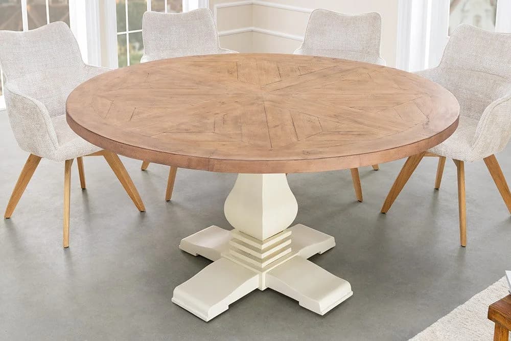 riess-ambiente Esstisch HAMPTONS 120 cm Hellbraun/Creme Pinienholz - Bild 5