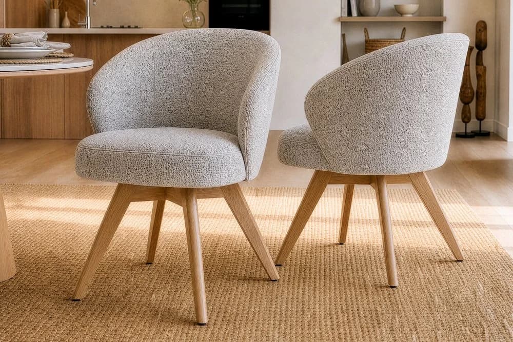 riess-ambiente Polsterstuhl WALKÜRE beige mit Drehfunktion & Armlehne - Bild 2